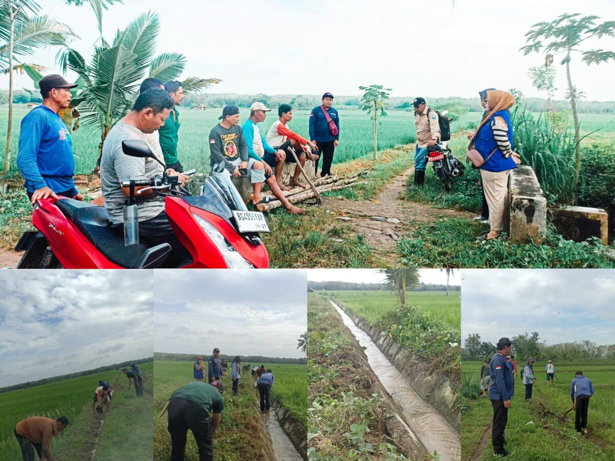 Komitmen Swasembada Pangan, PPEP Penyuluh Pertanian Gernang DPI Normalisasi Irigasi Bersama Petani