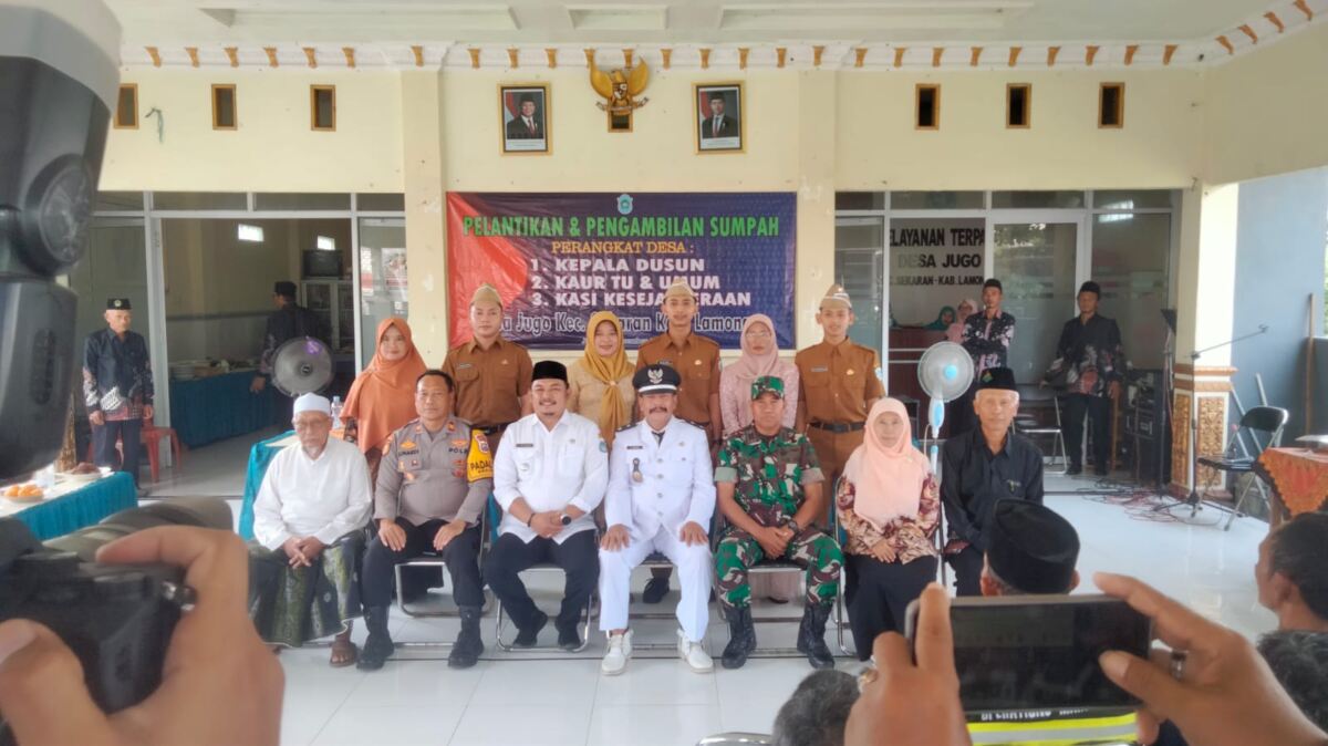 Pelantikan serta Pengambilan Sumpah Jabatan Perangkat Desa Jugo Kecamatan Sekaran 