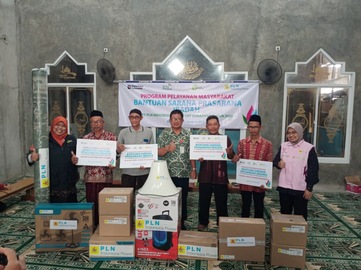 PLN Indonesia Power Semarang dan IZI Jateng Berkolaborasi Bantu Sarana Ibadah