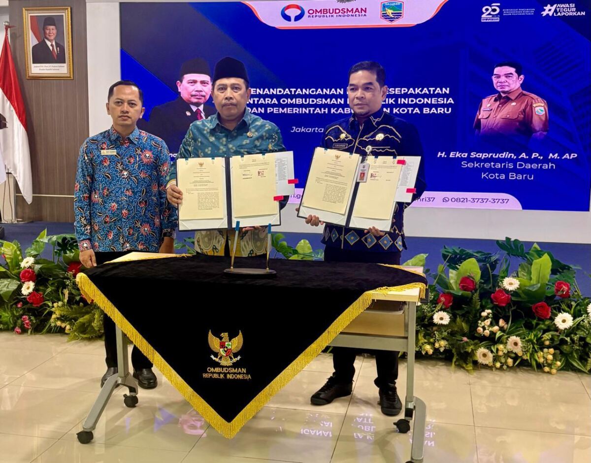 Pemkab Kotabaru Teken Nota Kesepakatan dengan Ombudsman RI Tingkatkan Kualitas Pelayanan Publik