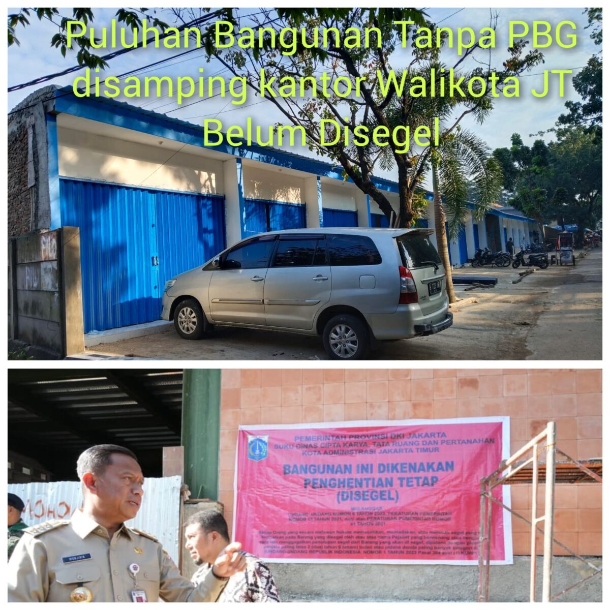 Puluhan Bangunan Disamping Kantor Walikota Belum Disegel , Pemkot Jaktim Disorot