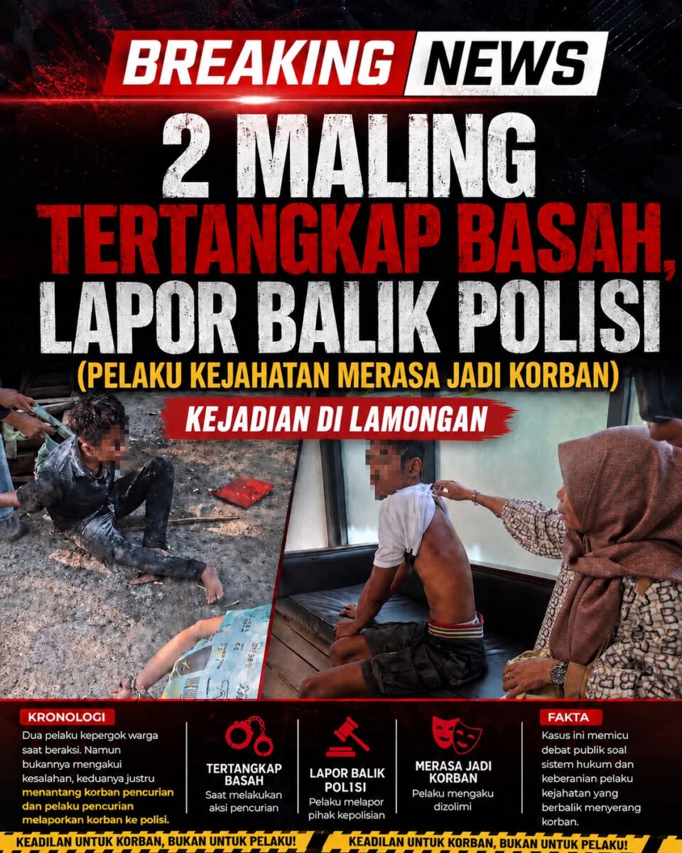 Terbalik!  Pelaku Maling Besi Malah Lapor Balik, Dugaan Terindikasi Doktrin Oknum Polres Lamongan Jadi Sorotan Masyarakat.