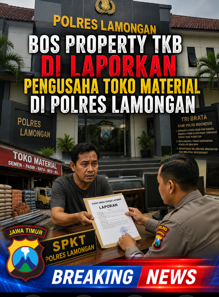 Bos Property TKB di Laporkan Pengusaha Toko Material di Polres Lamongan