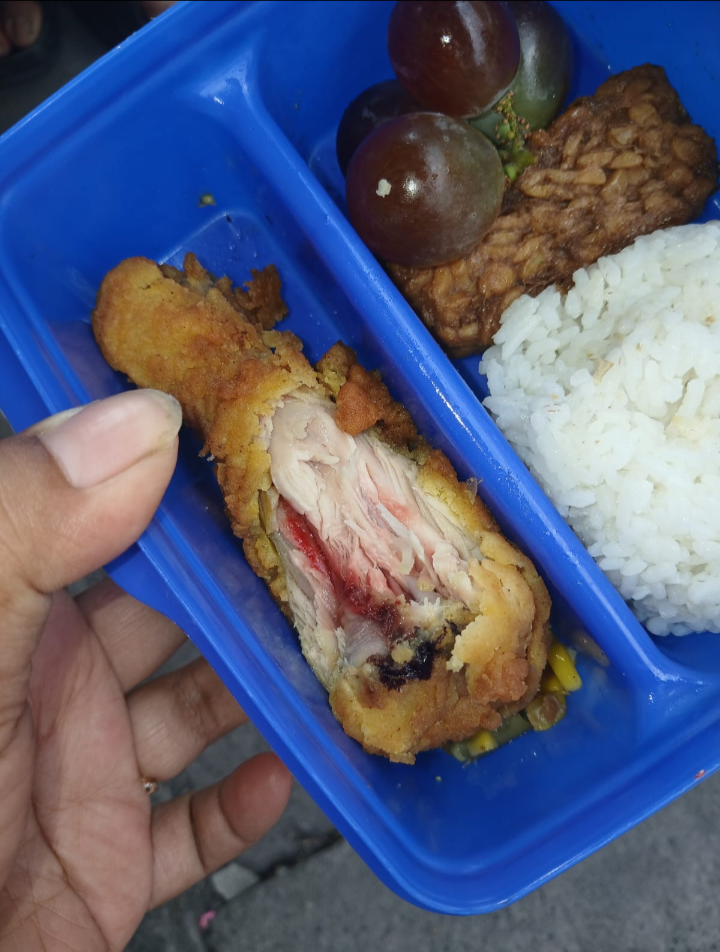 Orang Tua Siswa SD Plaosan Keluhkan Menu Ayam Kentucky dari SPPG 1 Babat Diduga Masih Mentah