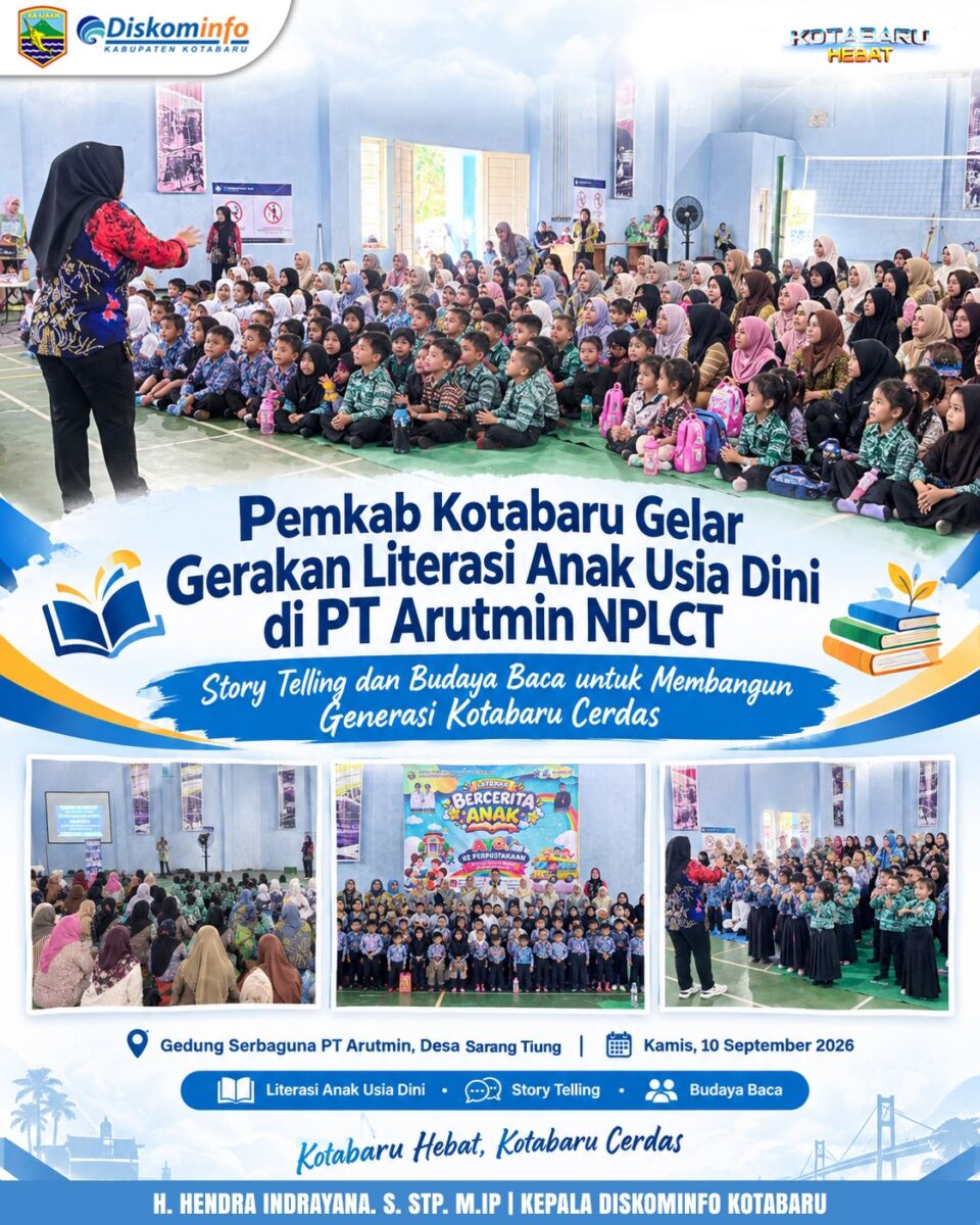 Bangun Budaya Baca Sejak Dini, Dispersip Kotabaru Gandeng PT Arutmin Gelar Story Telling