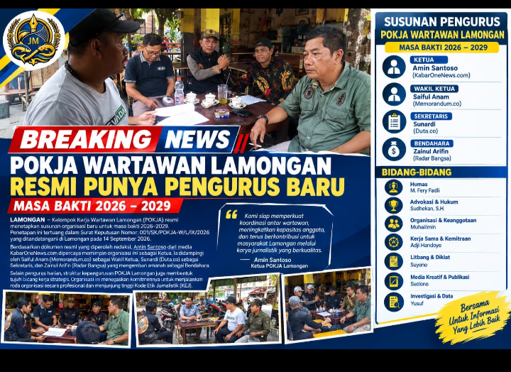 POKJA Wartawan Lamongan Tetapkan Susunan Organisasi.