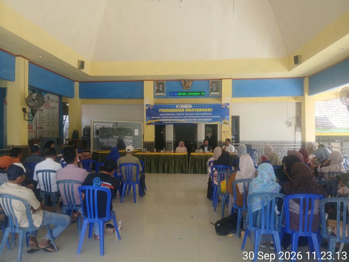 DESA TERPAN CANANGKAN “SMART VILLAGE” ANTI NARKOBA MELALUI TEKNOLOGI DIGITAL BERSAMA FAKULTAS HUKUM UNIVERSITAS AIRLANGGA