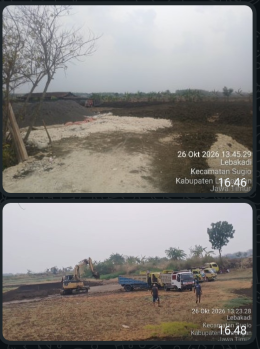 DIDUGA TAK TRANSPARAN DAN DIKOMERSILKAN, PROYEK PENDALAMAN WADUK DESA LEBAKADI SUGIO LAMONGAN DISOROT WARGA